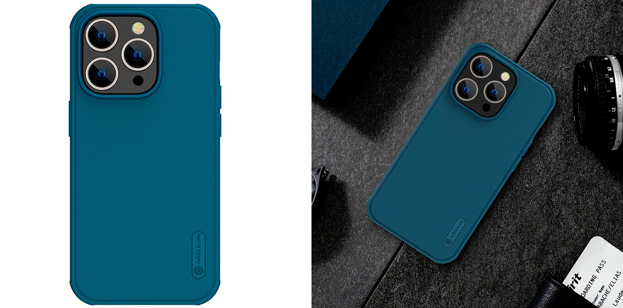 Чехол Nillkin  Frosted Shield Pro Magnetic синего цвета для iPhone 14 Pro